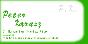 peter karasz business card